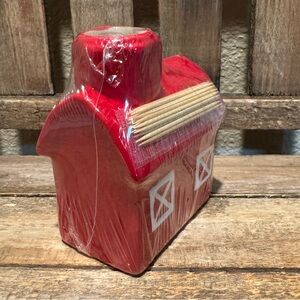 Farmhouse Barn Toothpick Holder, Red & White Barn Toothpick Holder